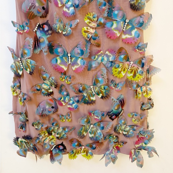 Cynthia Rowley Butterfly Embellished Organza Dress - Picture 10 of 11